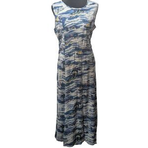 Vintage Sophia Rose Coastal Grandma Maxi Dress Beach Boho Vacation Size 14